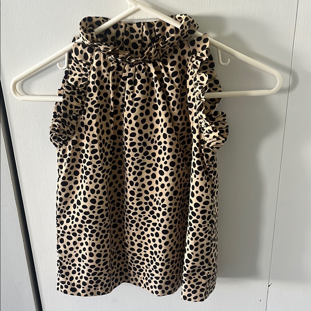 Janie and Jack Polka Dot Blouse - Black and Cream